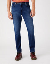 WRANGLER TEXAS SLIM MĘSKIE SPODNIE JEANSOWE BLUE SILK W12SCV39Z 112145789